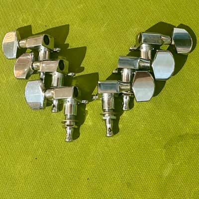 VINTAGE Schaller M6 3+3 Chrome Guitar Machine Tuning Heads - Chrome image 3