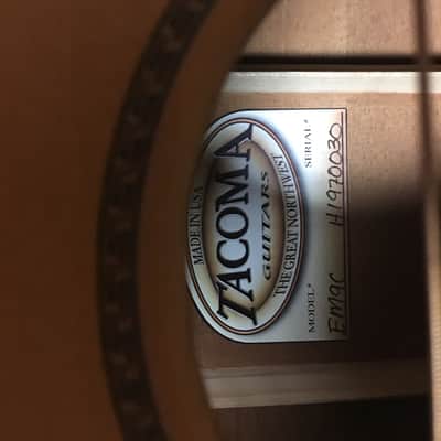 Tacoma EM9C SOLID SPRUCE Acoustic Guitar W/HSC Natural image 6