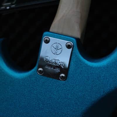 Electra Phoenix X-145 60th Anniversary Model Sparkle Blue Guitar with hard case image 6