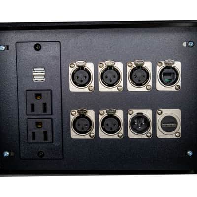 MCSPROAUDIO Recessed Stage Floor Box with Passthrough Connectors - 5 XLR Female, 1 XLR Male, 1 Ethernet, 1 HDMI, 2 USB, Duplex AC image 7