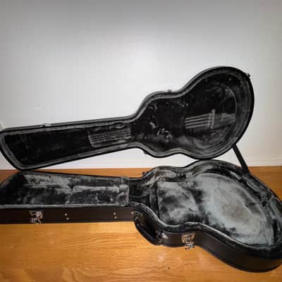 1997 Epiphone Rivoli Bass – Ebony Black Semi-Hollow, Cream Binding, Excellent Condition + Custom Strap & New Case image 15