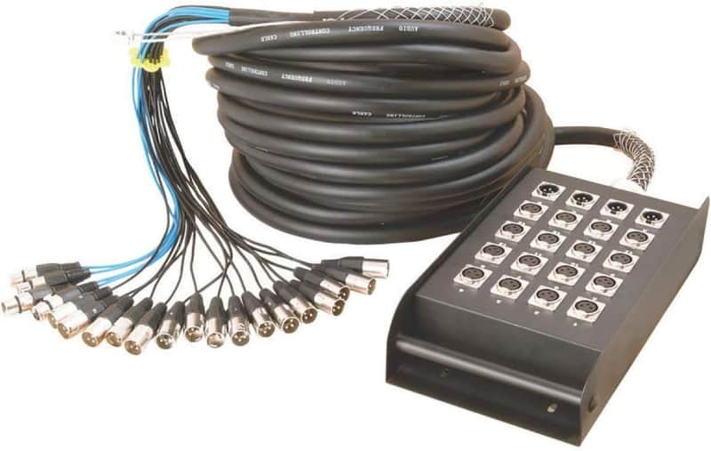OnStage 16 x 4 XLR Stage Snake, Black, 50 Foot (SNK16450V2) image 1