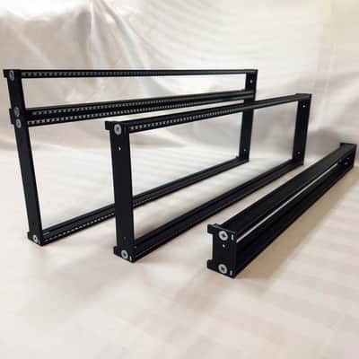 4U (3U+1U) 40HP Eurorack Rails Kit with Brackets & Threaded Inserts (Black / Silver) image 14