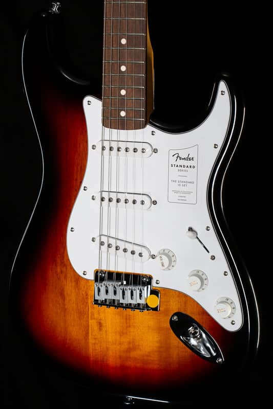 Fender Standard Stratocaster Laurel Fingerboard White Pickguard 3-Color Sunburst (487) image 1