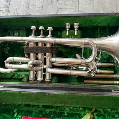 Frank Holton "New Proportion" Cornet — Serial #6646 — Chicago, c.1903–05 — Silver Plate — Collector-Player — Original Case, Extra Slides & Two Period Holton Mouthpieces image 20
