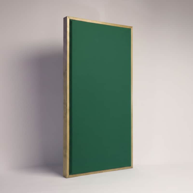 Custom Framed Acoustic Wall Panel | Hunter Green Fabric & Classic Grey Wood Frame | Furniture-Quality Sound Absorbing Panel | Recording Studio, Home Studio, Mixing Room, Podcast Studio, Home Theater, Listening Room, Office & Vocal Booth | Made in USA image 1