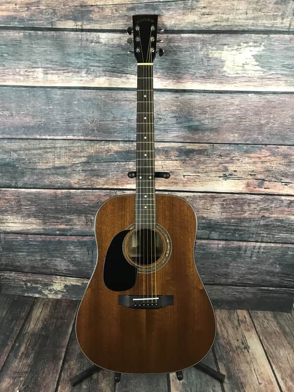 Used Zager 2012 Left Handed ZAD-20 Mahogany Acoustic Electric Guitar with Case image 1