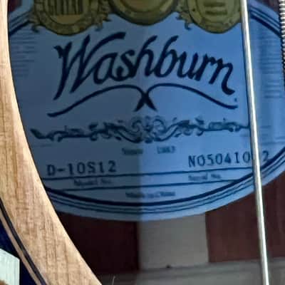 Washburn D10S12 12-String Acoustic Guitar w/ Fender Hardshell Case – Very Nice image 5