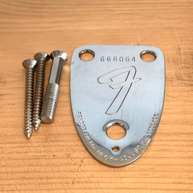 Fender Stratocaster 1975 3 Bolt Neck Plate W/Screws image 1