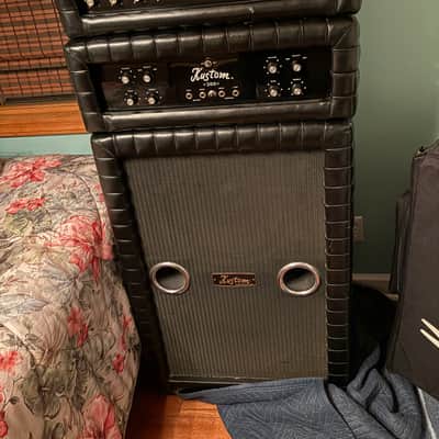Kustom K200’s (2) piggyback on 2 x15 Cab Late 60’s- Early 70’s - Black Tuck n Roll image 2