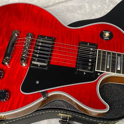 NEW! Gibson Dealer Select Custom Shop Les Paul Custom AAA Figured Flame Top - Transparent Red / Natural Back - Authorized Dealer - WOW! 9.5 lbs - G07455 image 1