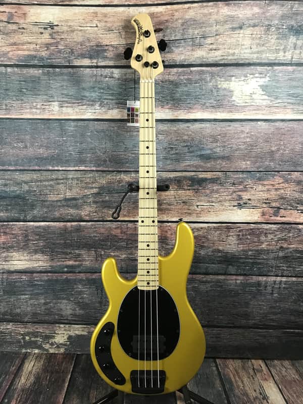 Ernie Ball Music Man Left Handed StingRay Classic 4 - Firemist Gold - Bass and Case image 1
