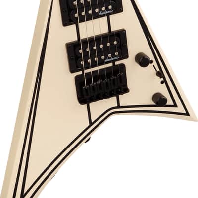 Jackson JS Series RR Minion JS1XM, Snow White w/Black Pin Stripes, Amaranth image 3