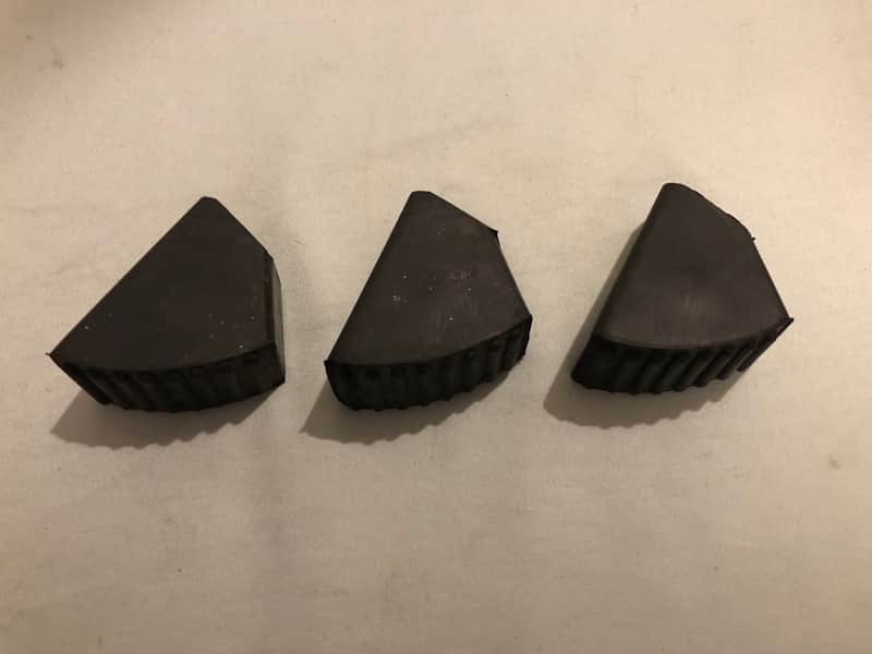 Set of (3) Floor Tom Leg Rubber Feet, Drum Parts, Black, 2” Tall, 1” Wide image 1