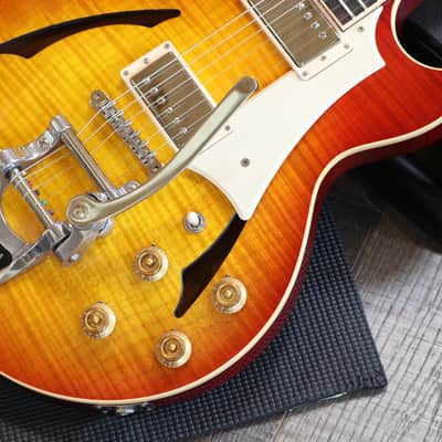 2014 Gibson Custom Shop Johnny A Standard Signature w/ Bigsby Semi-Hollow Electric Guitar Sunset Glow + COA OHSC image 7