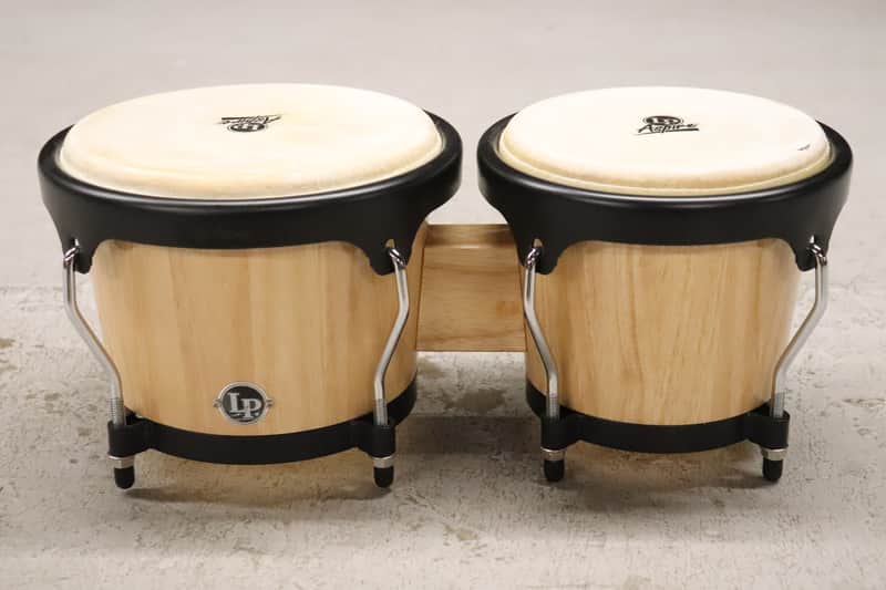 Latin Percussion LP Aspire Natural Oak Wood Finish Bongos 8” 6.75” image 1