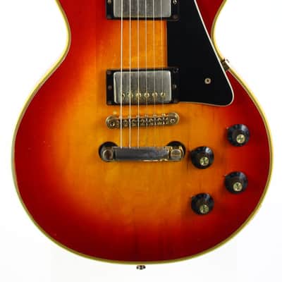 1973 Gibson Les Paul Custom Cherry Sunburst Vintage LP w Original Case Patent Sticker Humbuckers image 5