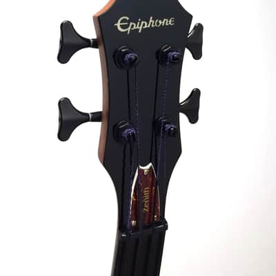 Epiphone Zenith Fretless Chambered Body Electric Bass Guitar - Antique Natural image 9