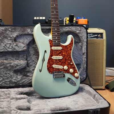 2024 Fender LTD American Pro II Thinline Surf Green Transparent Stratocaster FSR Limited Edition image 9