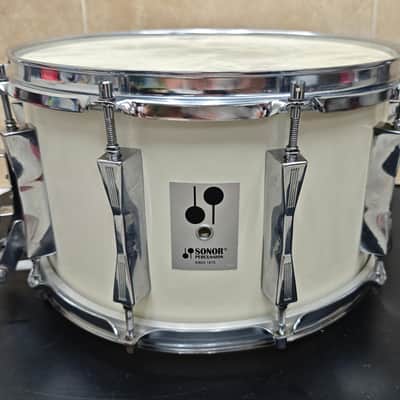 ⚡ Vintage Sonor Phonic Plus D518X 14"X8" Beech Snare Drum- White⚡ imagen 1