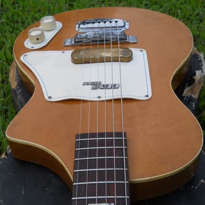 Vintage 60's Guyatone LG40 Original And Complete With Case, Natural, VGC, RARE! image 10