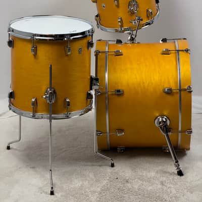 Ludwig USA 20/12/14" Neusonic Downbeat Outfit - VIDEO Satin Golden Slumbers w/ Maxwell Ludwig Rail image 5