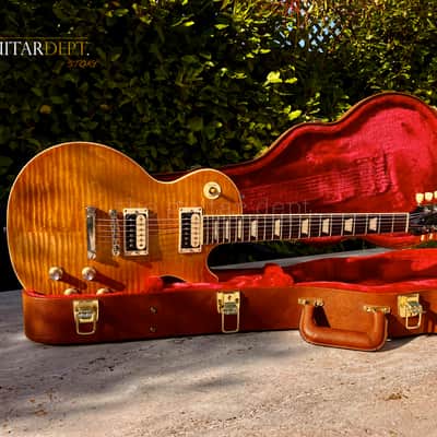 ♚SUBLIME♚2023 GIBSON Les Paul Standard*SLASH ♚ AAA+ MEGA DEEP FLAME  !♚ Appetite Amber ♚ AMAZING image 1