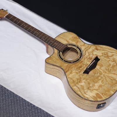 DEAN Exotica Quilt Ash LEFTY acoustic electric GUITAR new w/ CASE - EQA image 3