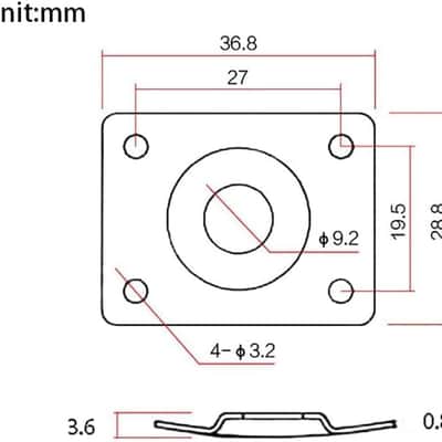 Metal 1/4 Output Jack Plate Input Jack Socket for Tele SG Style Electric Guitar Parts Replacement (Gold) image 2