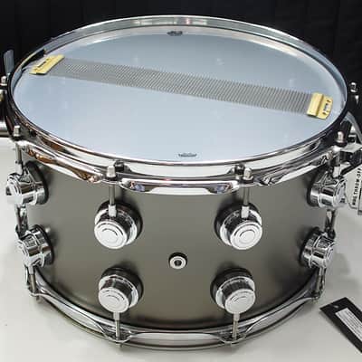 DW Collectors Satin Black Over Brass 8" x 14" Snare Drum w/ VIDEO! image 5