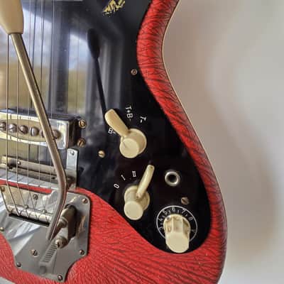 Vintage 1960s Klira Triumphator Electric Guitar - Red Vinyl - Fully Serviced - Pro Setup 1.9mm image 10