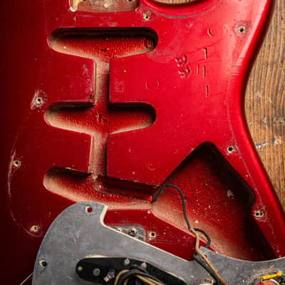 Fender Stratocaster with Birsdeye Maple Neck Candy Apple Red 1960 image 12