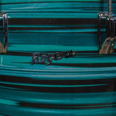 Vintage Rogers Turquoise Strata 14x22 8x12 and 16x16 Drum Set image 10