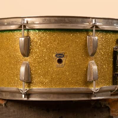 1959 Ludwig 6.5x15 Faded Green School Festival Snare Drum image 1