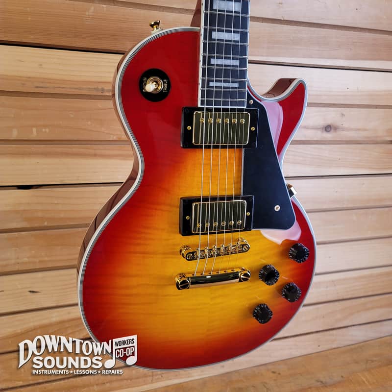 Epiphone Les Paul Custom Figured with Epiphone Premium Gig Bag - Heritage Cherry Sunburst image 1