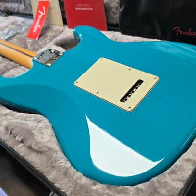 Fender American Professional II Stratocaster LEFT HAND BRAND NEW 75TH ANNIVERSARY 2021 Model Miami Blue Rosewood USA LH Lefty Handed Electric Guitar image 4