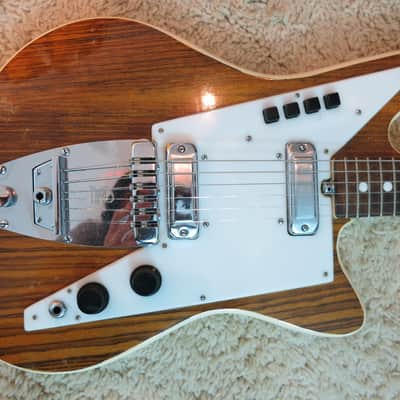 Vintage Galanti Grand Prix Guitar Repainted White Replaced Tuners Eko Italy image 2