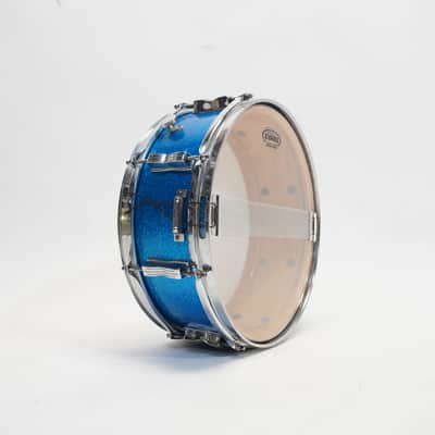 LUDWIG  CLASSIC JAZZ FESTIVAL 14"X5" SNARE DRUM 1970s - Blue Sparkle image 9