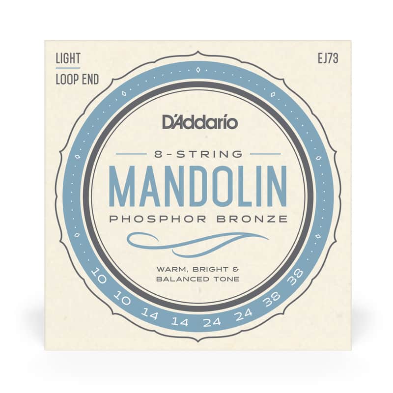 D'Addario EJ73 Phosphor Bronze 10-38 Mandolin Strings, Loop End image 1