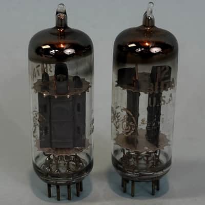 1960s General Electric 12BH7 (x2) Matched Pair Vintage GE Halo Getter Tube! T440 image 2
