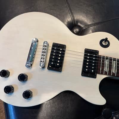 2013 Gibson Les Paul (LPJ) w/upgrades - Rubbed Trans White image 2