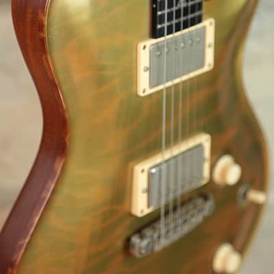 NIK HUBER Redwood Dolphin Exceptional Curly 1-piece Top - Summer NAMM 2013 - Translucent Gold Top Semi-Gloss image 10