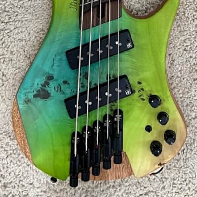 Ibanez EHB1505MOISF Multi Scale Headless 5-String Bass - Ocean Inlet Flat Finish image 1