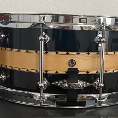 Craviotto Private Reserve 6.5 X 14 Maple Snare Drum 2023 Gloss  Lacquer Piano Black/Natural/Piano Black with Dual Maple Inlay One Board Steam Bent. Unplayed New Condition image 4