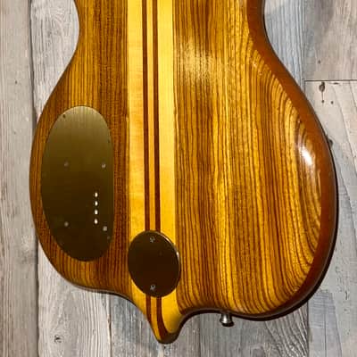 1979 Alembic Series 1, 4 String Bass, Stunning Natural Zebra Wood, LED Fret Lights, Very Nice Bass ! image 13