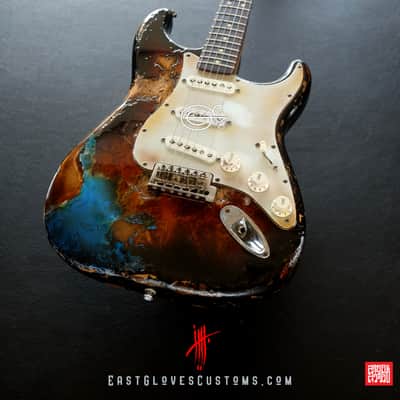 Fender Stratocaster Sunburst Paisley/Pelham Blue Heavy Relic by East Gloves Customs image 7