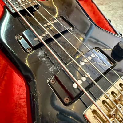 Aria Pro II ZZB Deluxe XPL bass c 1984 Black original vintage mij japan Matsumoku explorer image 3