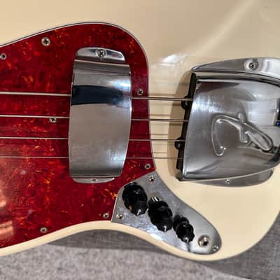 Left Handed Fender 62 Reissue Jazz Bass 2010s - Olympic White with after-market Warmoth Neck image 6