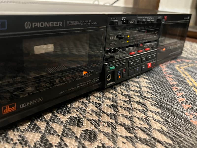 Vintage Pioneer CT-V70 Dual Cassette Deck 1986 - Black image 1
