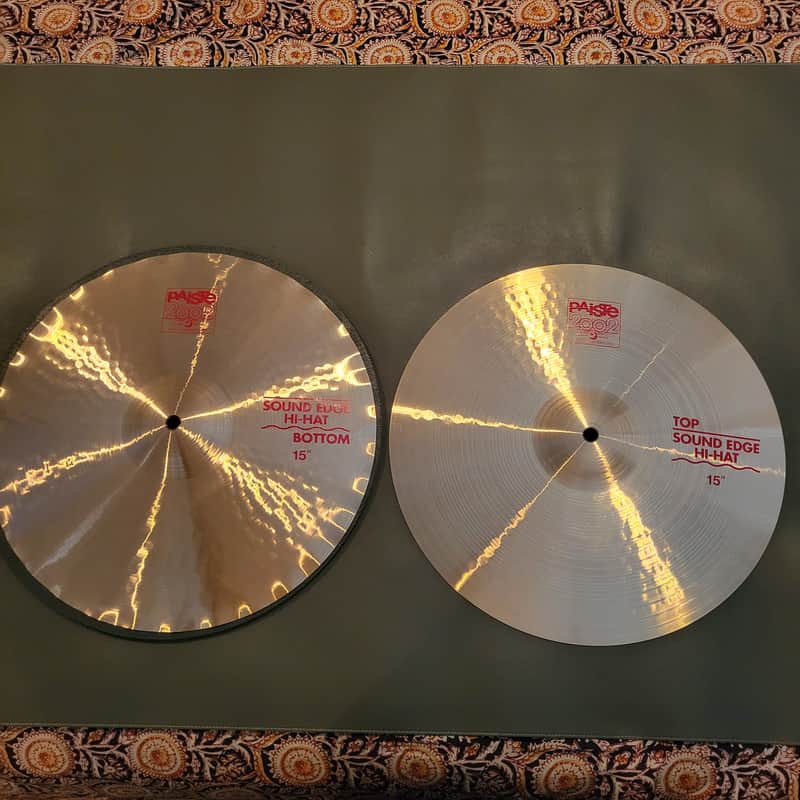 Paiste 15" 2002 Sound Edge Hi-Hat Cymbals (Pair) 1980 - Present - Traditional image 1